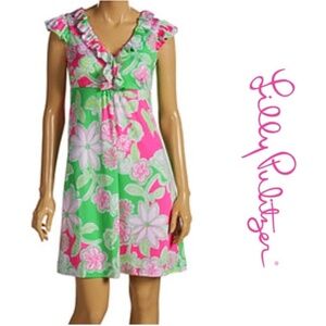 Lilly Pulitzer Sz L Clare Floral Print Dress